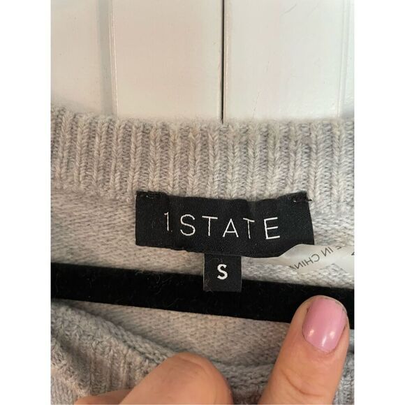 1. State grey fringe sweater size small - Picture 5 of 10
